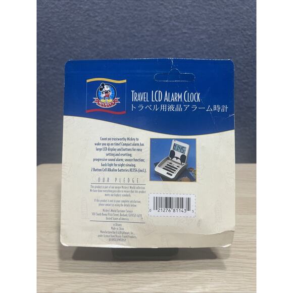 Disney Mickey Mouse Flip Up Travel LCD Alarm Clock New Mickeys World - Picture 2 of 3